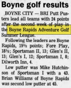 Boyne Rapids Adventure Golf - June 29 1989 Article (newer photo)